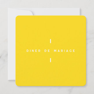Invitation au repas de mariage - Colorus Jaune