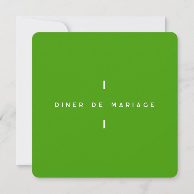 Invitation au repas de mariage - Colorus Vert (Anverso)