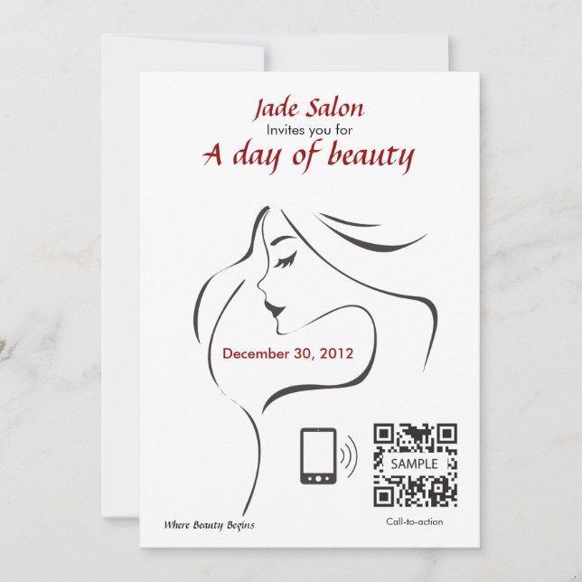 Invite al salón de pelo de la plantilla (Anverso)