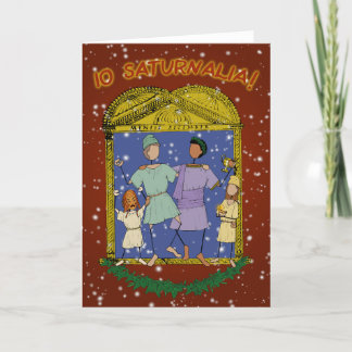 ¡Io Saturnalia! Tarjeta de anuncios plegada