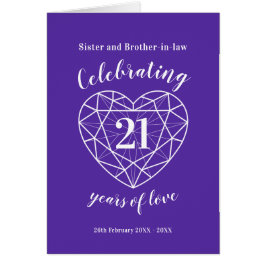 Iolite boda aniversario 21 años de tarjeta de amor