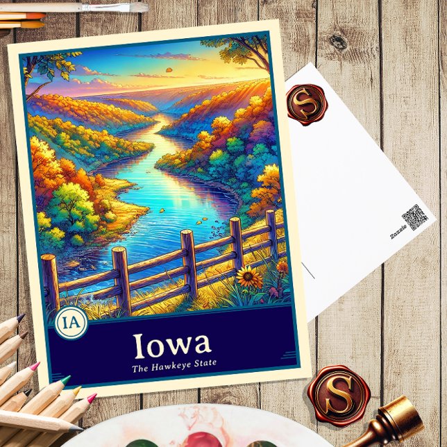 Iowa | Postal de estilo anime con sombreado de cel (Subido por el creador)