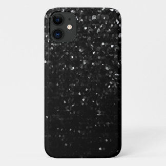 iPhone 11 Funda de pelo crespo de cristal negro