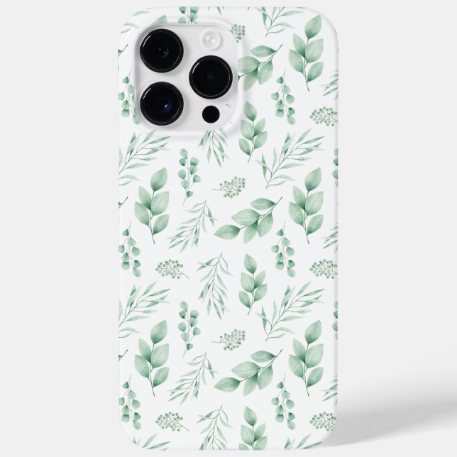 iPhone 11 Pro Max funda de patrones de hojas verde (Reverso)
