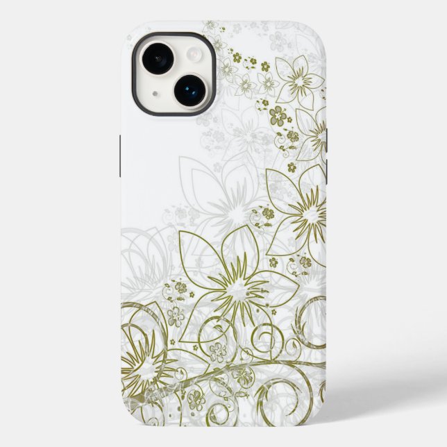 iphone 14 fundas más arte floral (Reverso )