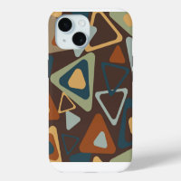 iPhone 15 Funda con triángulos modernos de mediado