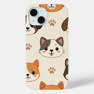 iPhone 15 funda / gatos y perro