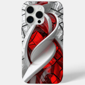 iPhone 15 pro max color rojo y plata funda
