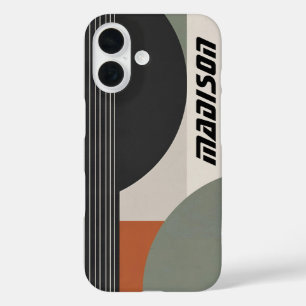 iPhone 16 Arte Funda geométrico moderno de mediados de siglo