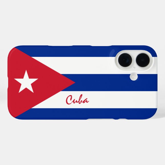 iPhone 16 Bandera cubana Funda de moda / deportes (Reverso (Horizontal))