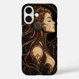 iPhone 16 Diseño de funda de teléfono de diosa ciberpunk Art