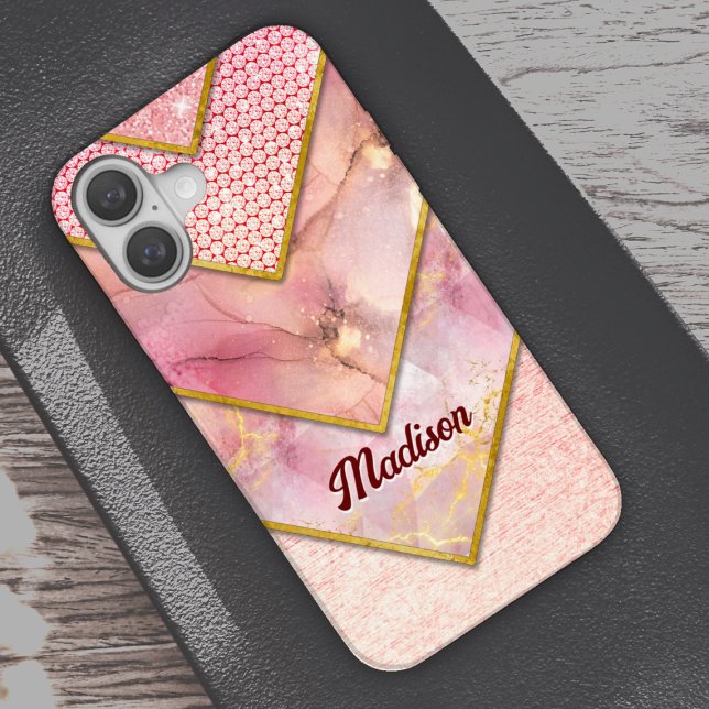 iPhone 16 Elegante Funda rosa giratorio giratorio geométrico (Subido por el creador)