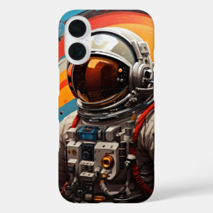 iPhone 16 Escape cósmico - Funda retro astronauta