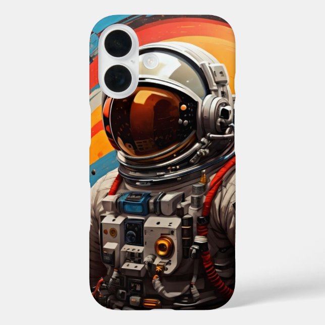 iPhone 16 Escape cósmico - Funda retro astronauta (Reverso )