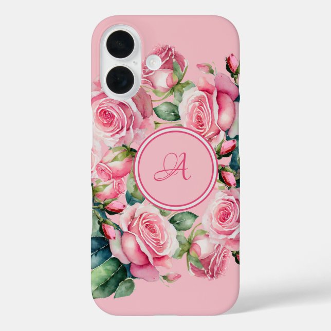 iPhone 16 Fondos Florales Acuarela Flores Sonrojadas Funda C (Reverso )