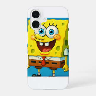 iPhone 16 Funda amarilla divertida de estilo cartoon para iP
