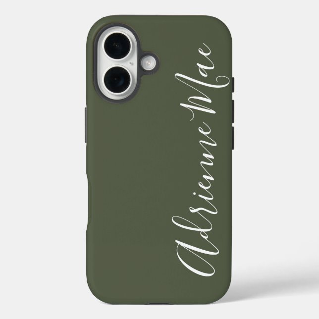 iPhone 16 Funda Camo Verde Simplemente Personalizada Case-Ma (Reverso )