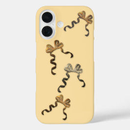 iPhone 16 Funda Cute Gold Bows