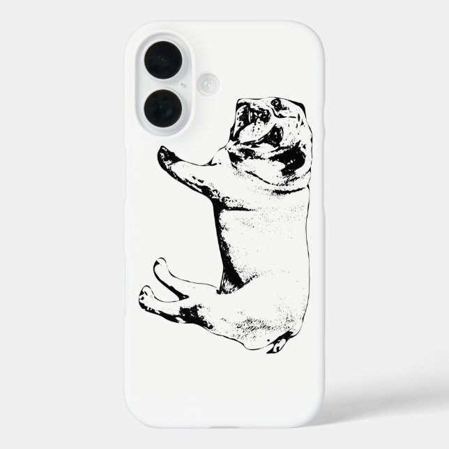 iPhone 16 Funda de Bulldog de estudio de línea (Reverso )