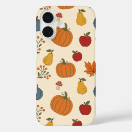 iPhone 16 Funda de Calabazas de Cosecha de Otoño Fruta Patró