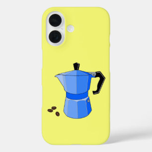 iPhone 16 Funda de espresso arcoiris azul Mate Samsung Galax