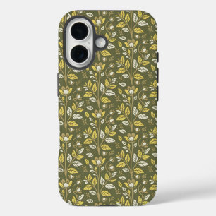 iPhone 16 Funda de estilo vintage con patrón botánico de col