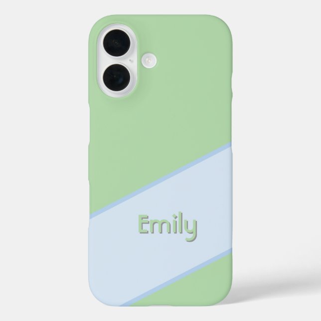 iPhone 16 Funda de menta de verano con nombre personalizado (Reverso )