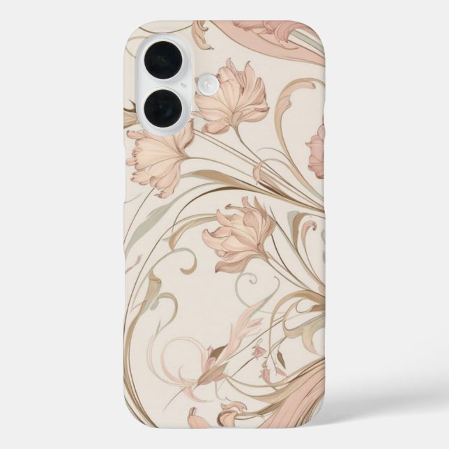 iPhone 16 Funda de móvil Art Nouveau rosa (Reverso )