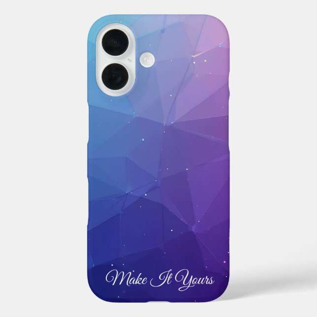 iPhone 16 Funda de patrón de polígono personalizado - Estilo (Reverso )