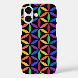 iPhone 16 Funda de patrones de vida de flor arcoiris Mate iP