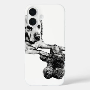 iPhone 16 Funda de teléfono artística   Perro y Teddy