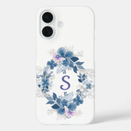 iPhone 16 Funda de teléfono botánica de mariposa floral