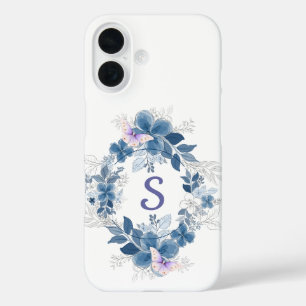 iPhone 16 Funda de teléfono botánica de mariposa floral
