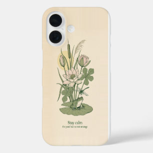 iPhone 16 Funda de teléfono con arte de línea de lirio de es