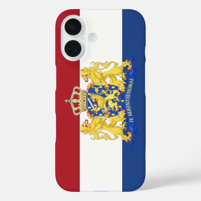 iPhone 16 Funda de teléfono con bandera de Países Bajos (Reverso )