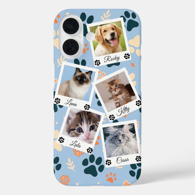 iPhone 16 Funda de teléfono con collage de fotos personaliza (Reverso )