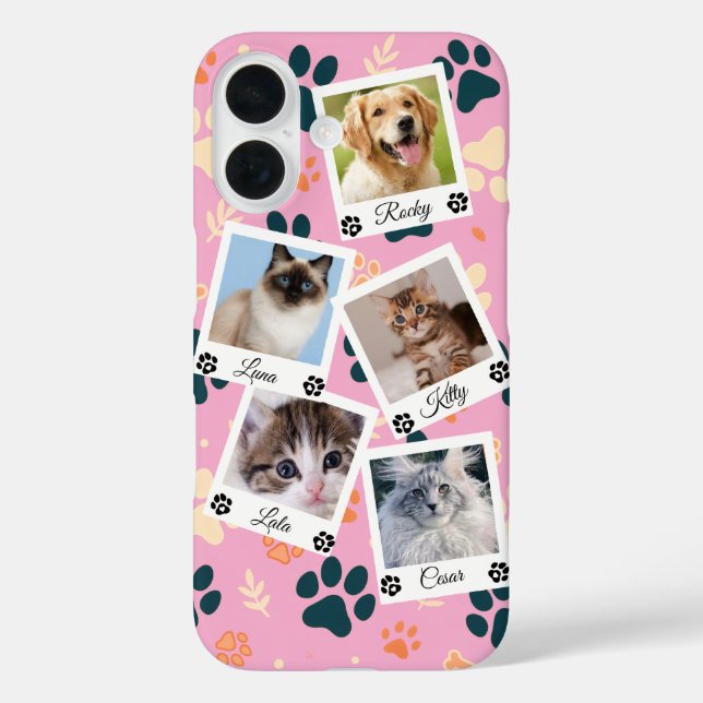 iPhone 16 Funda de teléfono con collage de fotos personaliza (Reverso )