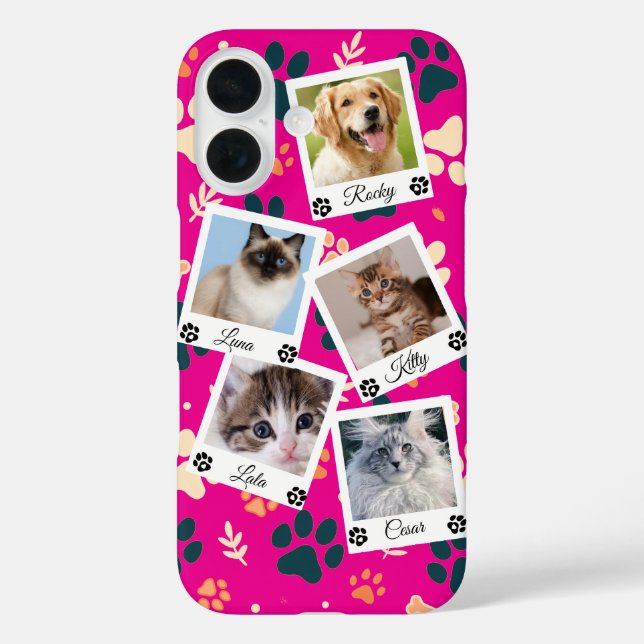 iPhone 16 Funda de teléfono con collage de fotos personaliza (Reverso )