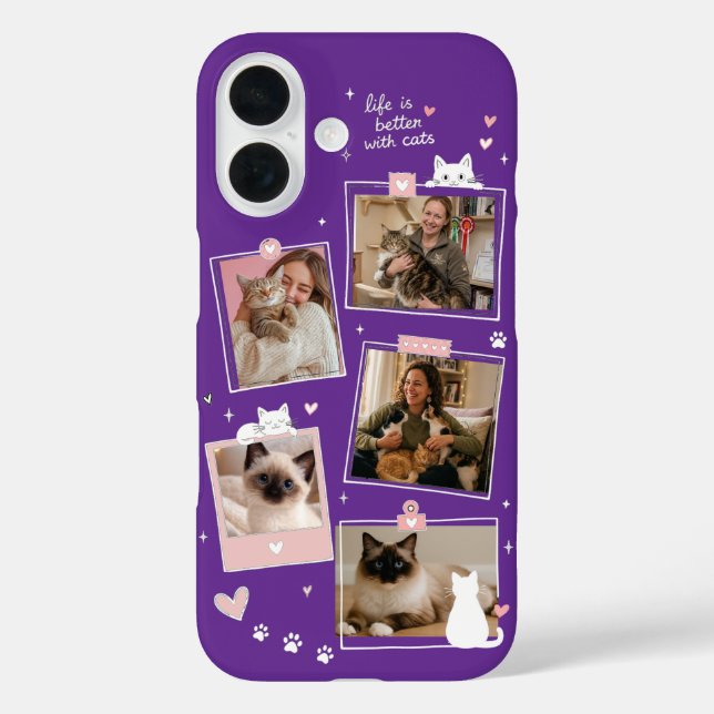 iPhone 16 Funda de teléfono con collage de fotos personaliza (Reverso )
