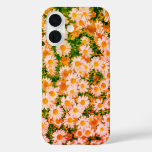 iPhone 16 Funda de teléfono con foto de campo de margaritas
