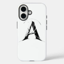 Funda de teléfono con inicial A gótica agrietada -