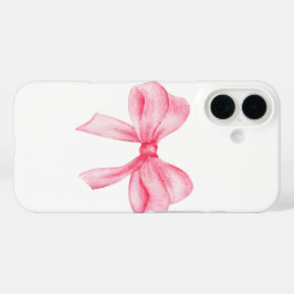 iPhone 16 funda de teléfono con lazo rosa