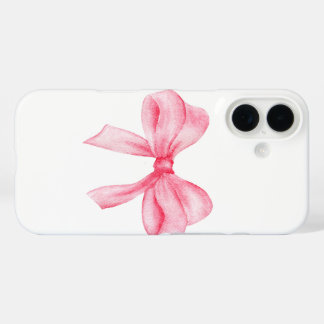 iPhone 16 funda de teléfono con lazo rosa