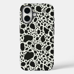 iPhone 16 Funda de teléfono con manchas de dálmata chic