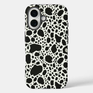 iPhone 16 Funda de teléfono con manchas de dálmata chic