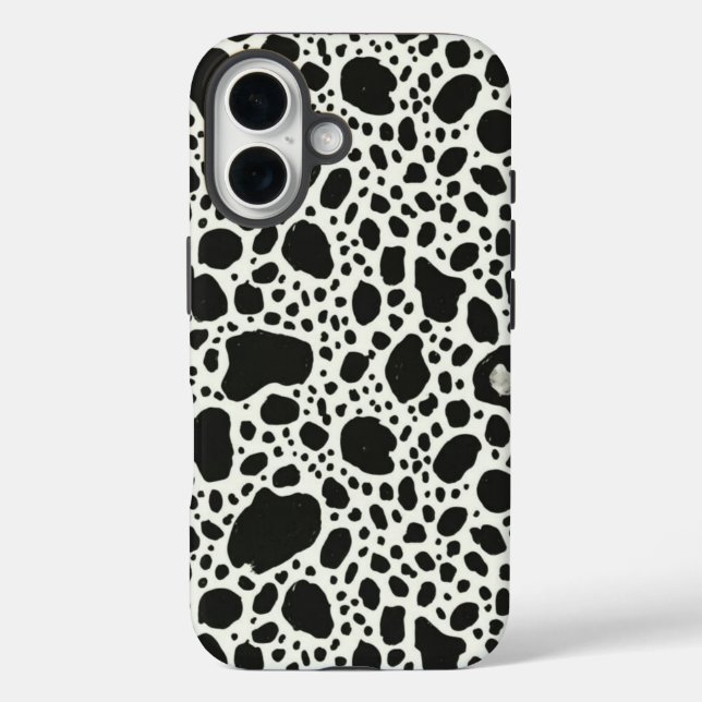 iPhone 16 Funda de teléfono con manchas de dálmata chic (Reverso )