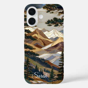 iPhone 16 Funda de teléfono con paisaje de montaña personali