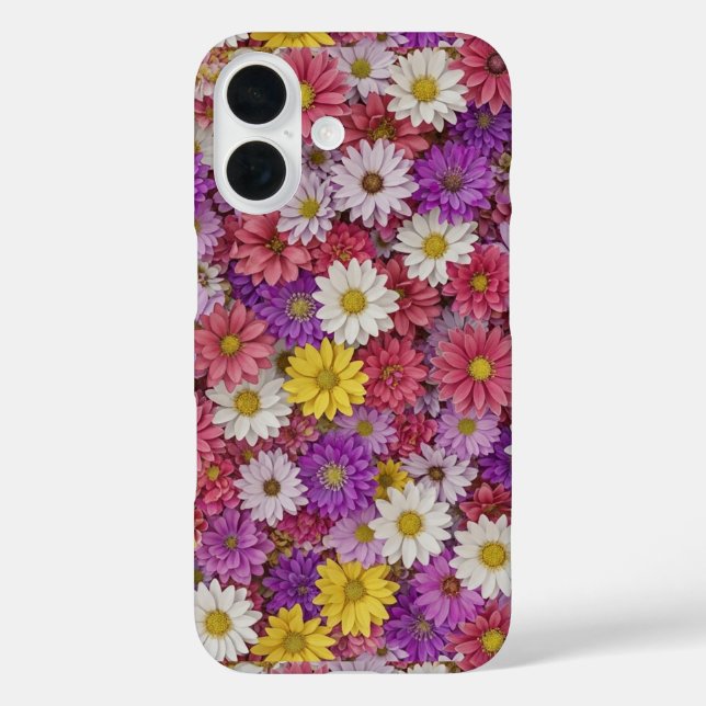 iPhone 16 Funda de teléfono con pared floral 3D (Reverso )
