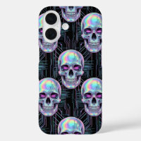Funda de teléfono con patrón de circuito de cráneo