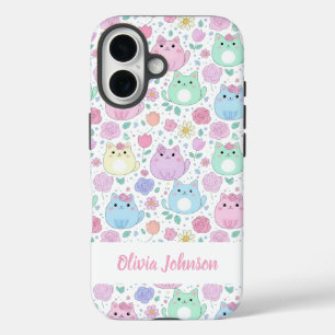 iPhone 16 Funda de teléfono con patrón de gato pastel person